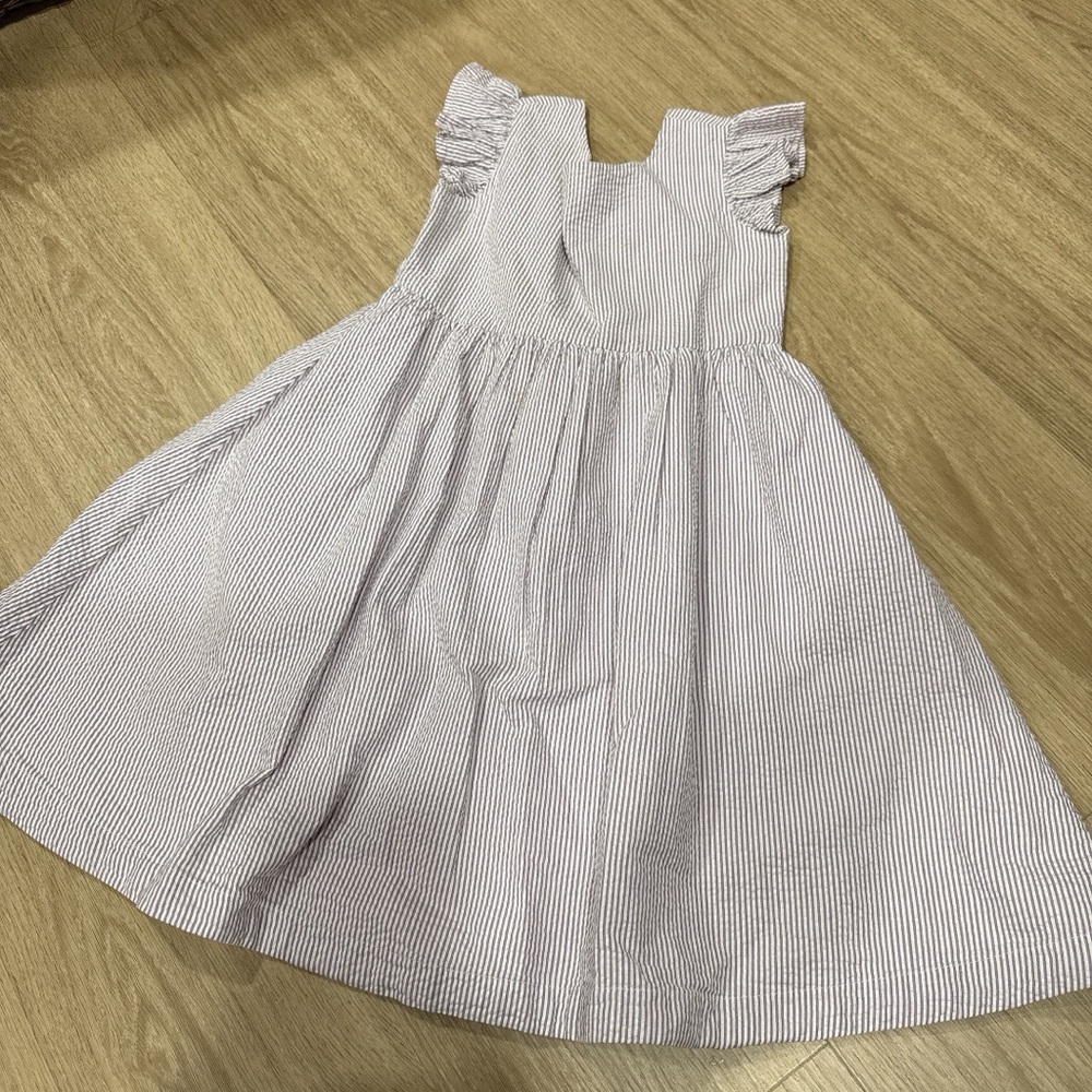 Adorable Kids Striped Dress in Gray